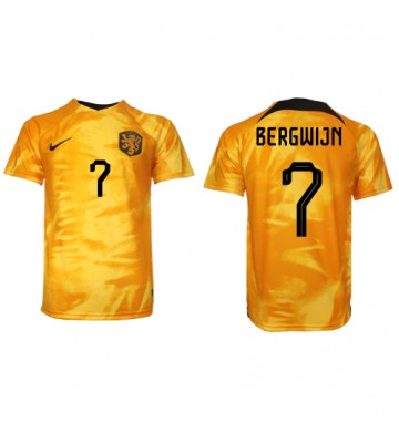 Holandia Steven Bergwijn #7 Koszulka Podstawowych MŚ 2022 Krótki Rękaw